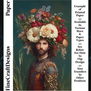 Man, Flowers Headpiece / Crown CP6 Craft Paper