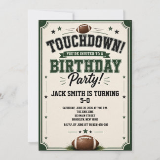 Man Football Custom Birthday Invitation