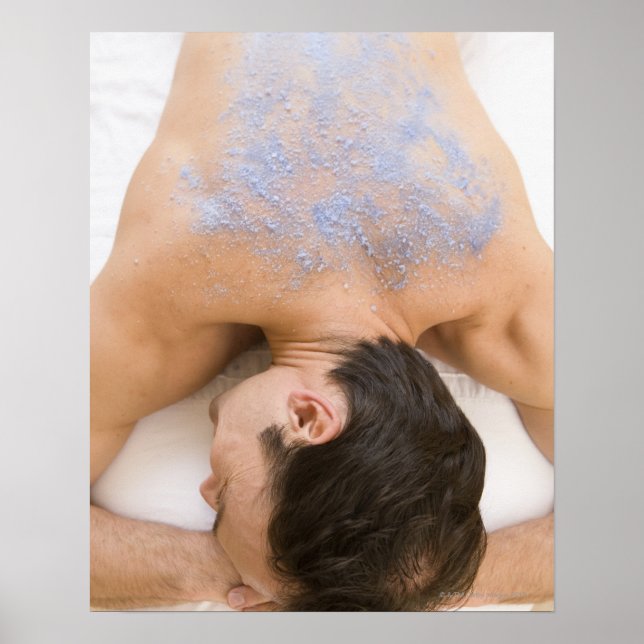 Man getting salt rub poster (Front)