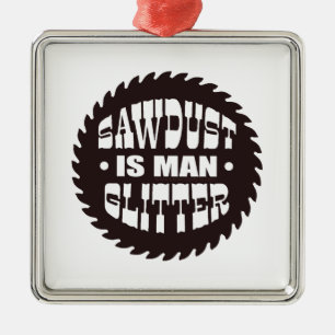Man Glitter Metal Tree Decoration