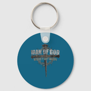 Man God Husband Dad Grandpa Graphic Art Key Ring
