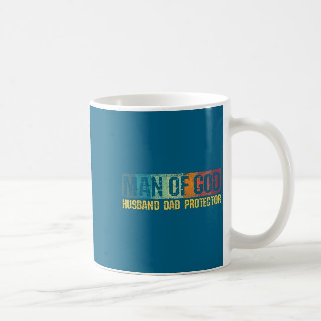 Man God Husband Dad Protector Illustration Coffee Mug (Right)