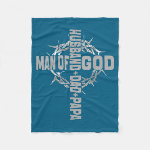 Man God Religious Christian Cross Graphic Art Fleece Blanket