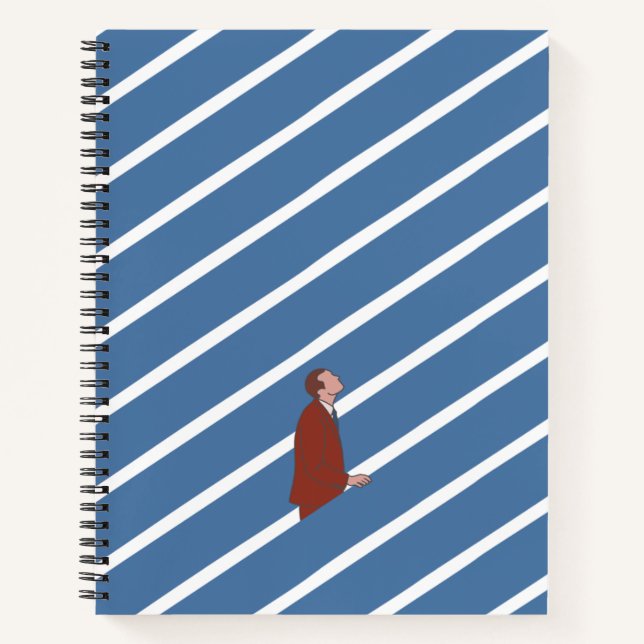 Man Going Up Promotion or New Job Notebook (Front)