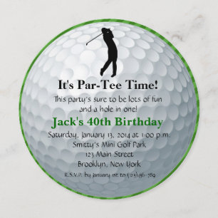Man Golf Birthday Invitation
