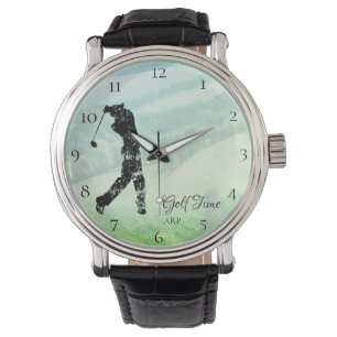*~* Man Golfing Golf Course Rolling Hills Golfer Watch