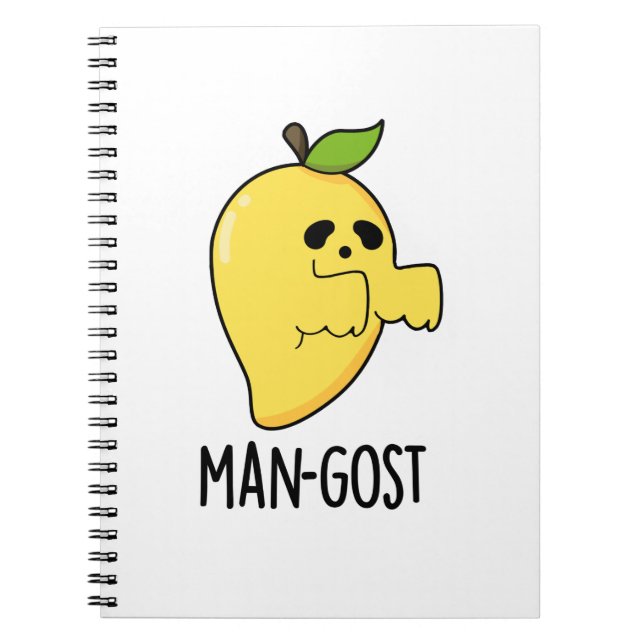 Man-gost Funny Halloween Mango Ghost Pun  Notebook (Front)