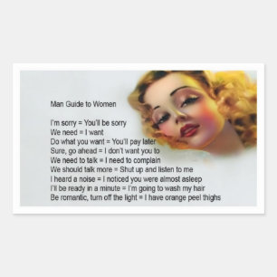 Man Guide To Woman Rectangular Sticker
