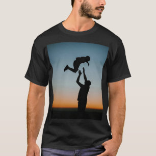 man half sleeve sleeve t shirt father day design