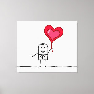 Man & Heart Canvas Print
