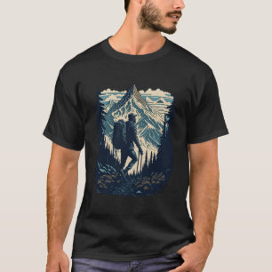 man hiking in mountains Funny Hiker Gift T-Shirt