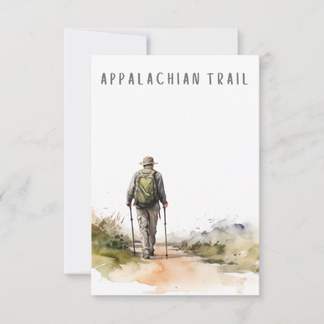 Man Hiking the Appalachian Trail Blank Card (Front)
