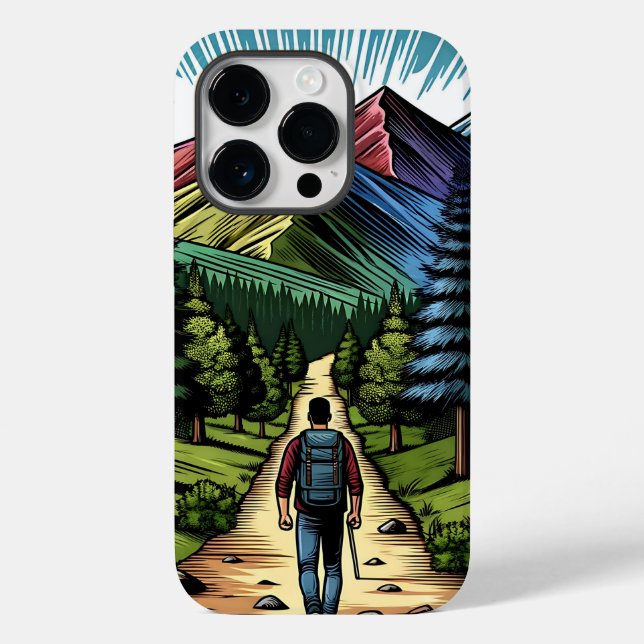 Man Hiking the Trails Case-Mate iPhone Case (Back)
