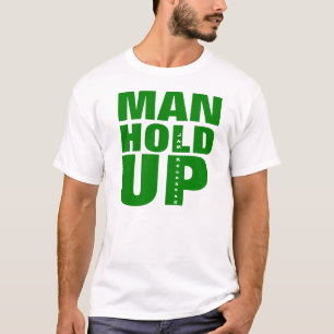 Man Hold Up T-Shirt