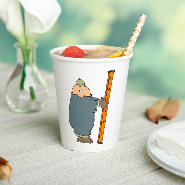 Man Holding A Ladder Paper Cups (Creator Uploaded)