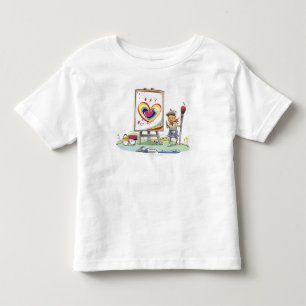 Man holding a paintbrush and standing by an easel toddler T-Shirt