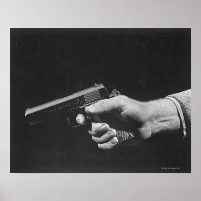 Man Holding Gun Poster (Front)