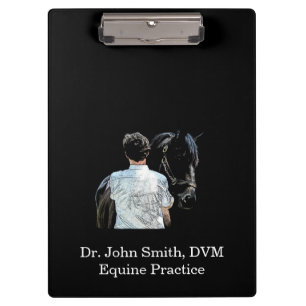 Man Holding Horse Dark Clipboard