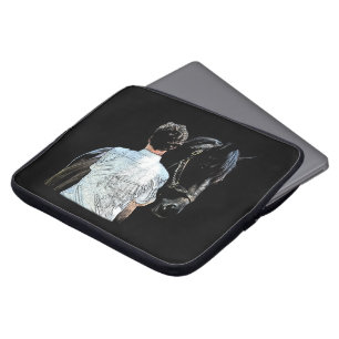 Man Holding Horse Dark Laptop Sleeve