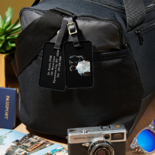 Man Holding Horse Dark Luggage Tag