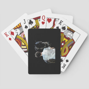 Man Holding Horse Dark Playing Cards