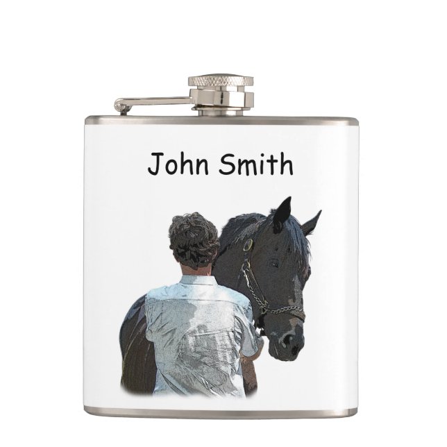 Man Holding Horse Light Drink Flask (Front)