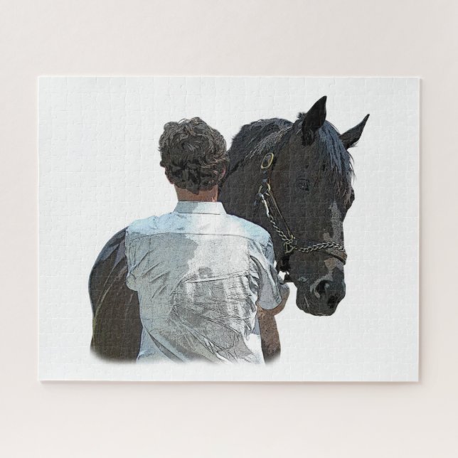 Man Holding Horse Light Jigsaw Puzzle (Horizontal)