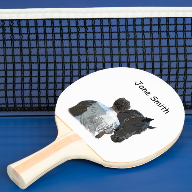 Man Holding Horse Light Ping Pong Paddle (Insitu)