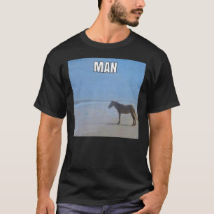 Man Horse by Ocean Meme Sticker T-Shirt