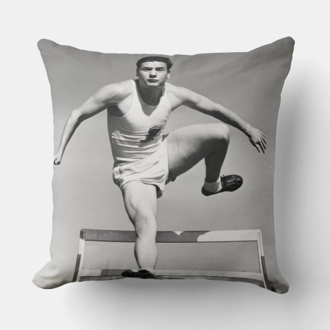 Man Hurdling Cushion (Front)