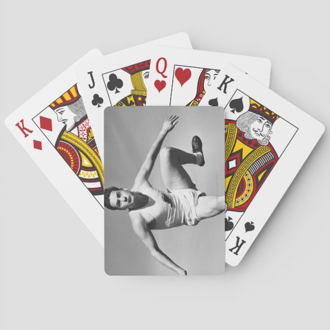 Man Hurdling Playing Cards (Back)