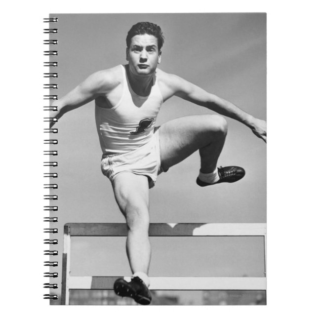 Man Hurdling Spiral Notebook (Front)