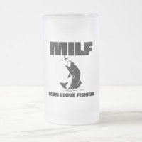 Man I Love Fishing Frosted Glass Mug