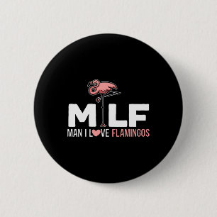 Man I Love Flamingos Bird Lover Summer Flamingo 6 Cm Round Badge