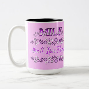Man I Love Flowers Pink Text 2 Two-Tone Coffee Mug