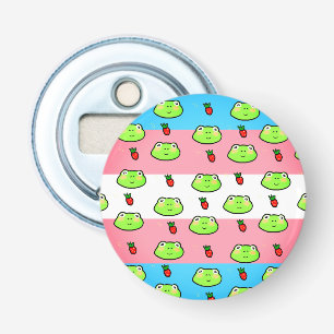 Man I Love Frogs and Strawberries Transexual Flag Bottle Opener
