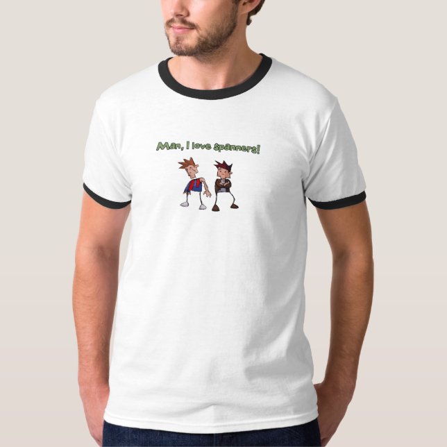 'Man, I love spanners' T-Shirt (Front)