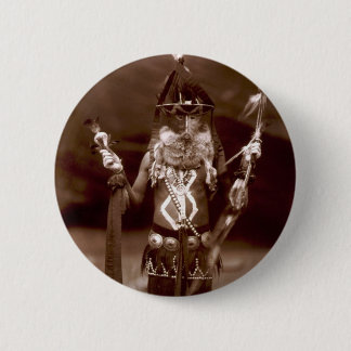 man in ceremonial dress 6 cm round badge