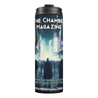 man in cyberpunk cityscape 2 chamber magazine thermal tumbler