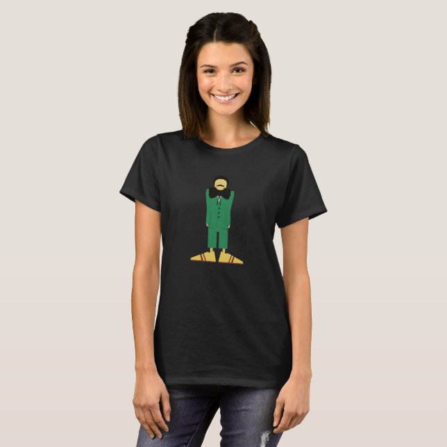  Man in Green Suit Art Retro Abstract T-Shirt (Front Full)