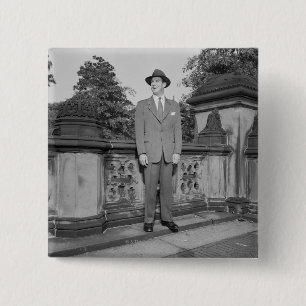 Man in Hat 15 Cm Square Badge
