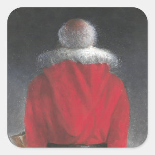 Man in Red Coat Square Sticker