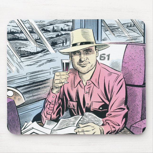 Man in Seat 61 mousemat (Front)