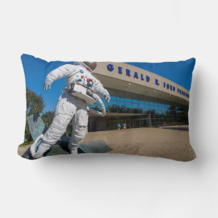 Man In Space Sculpture Lumbar Cushion