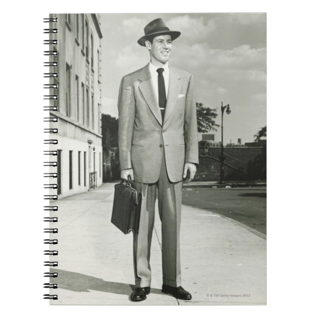 Man in Suit Spiral Notebook (Front)