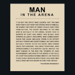 Man In The Arena - Daring Greatly Poster<br><div class="desc">Express the courage you have to get out and try, and do, and fail, and get up, and push on. "It is not the critic who counts; not the man who points out how the strong man stumbles, or where the doer of deeds could have done them better. The credit...</div>
