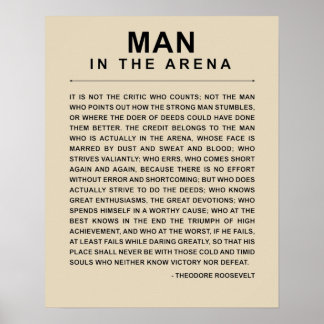 Man In The Arena - Daring Greatly Poster