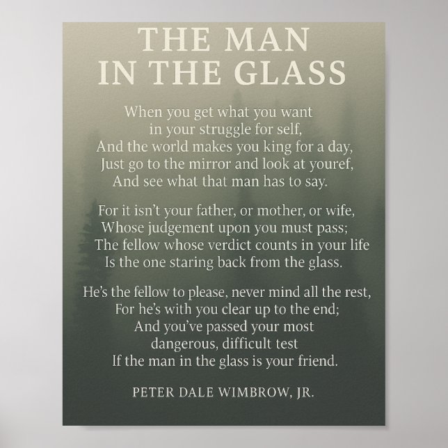 Man in the Glass – Inspirational Quote Poster (Front)