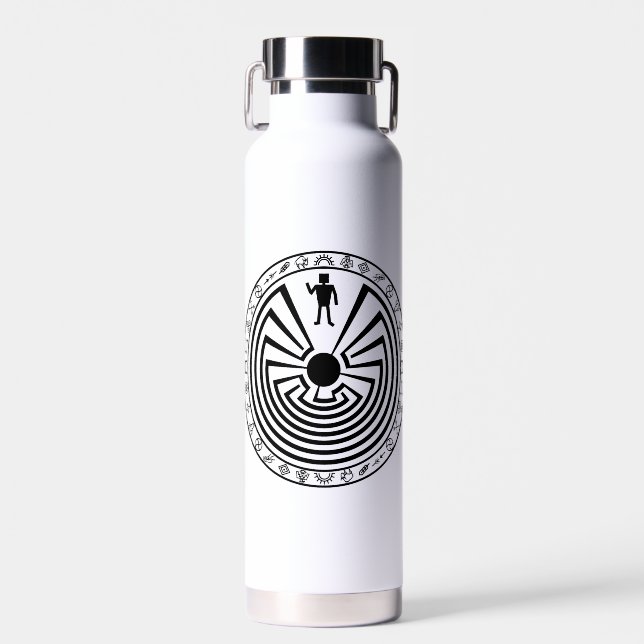 Man in the Maze [black] Water Bottle (Front)