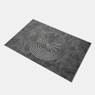 MAN IN THE MAZE silver + your backgr. & ideas Doormat